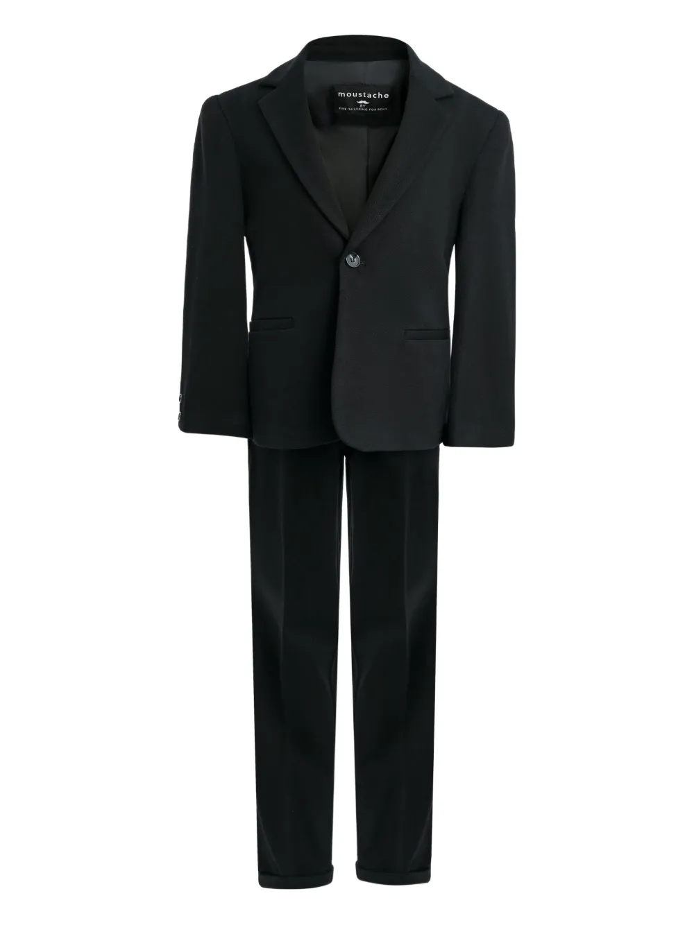 Moustache Kids' Single-breasted Suit Set (set Of Two) In Black