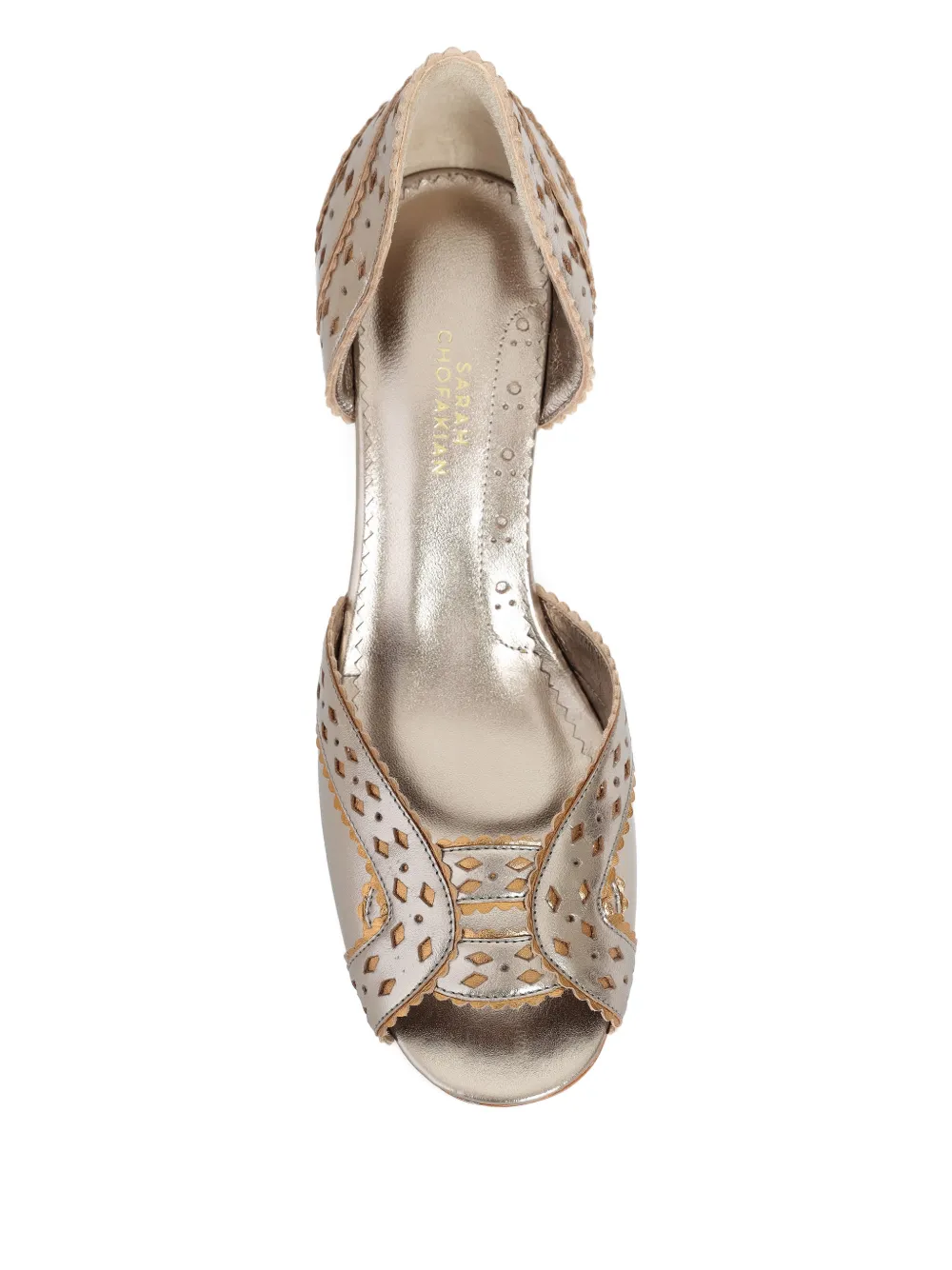 Sarah Chofakian Secret Garden 65 mm sandalen met uitgesneden details Zilver