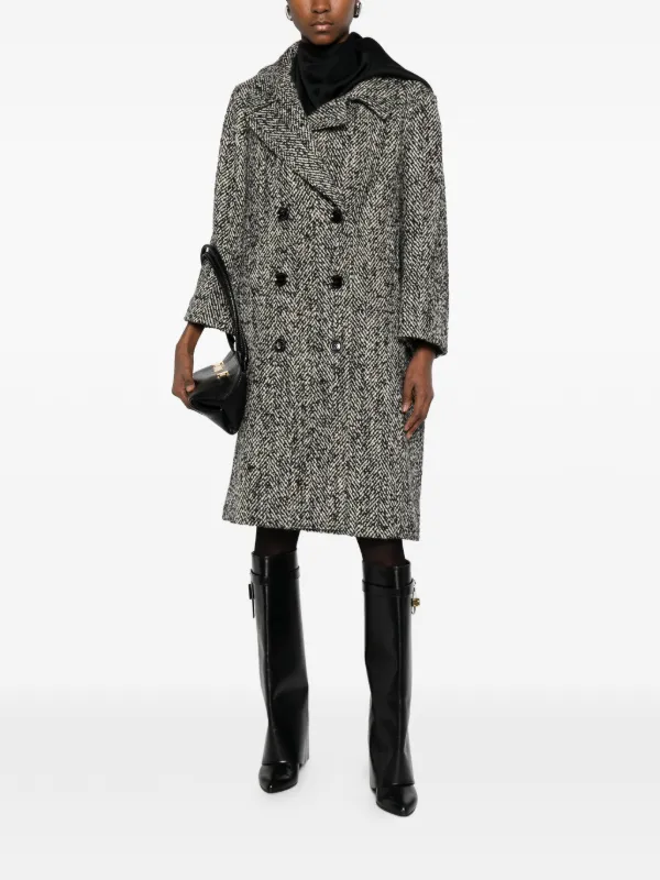 Dolce & Gabbana ヘリンボーン ダブルコート | ブラック | FARFETCH JP