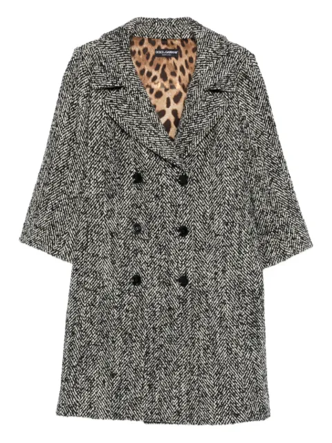 Dolce & Gabbana double-breasted herringbone coat