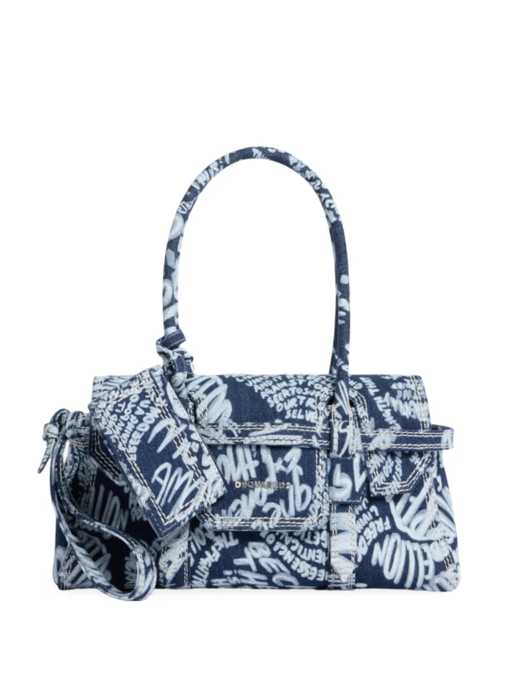 DSQUARED2 Borsa a spalla Rebel Hibiscus Twin - Blu