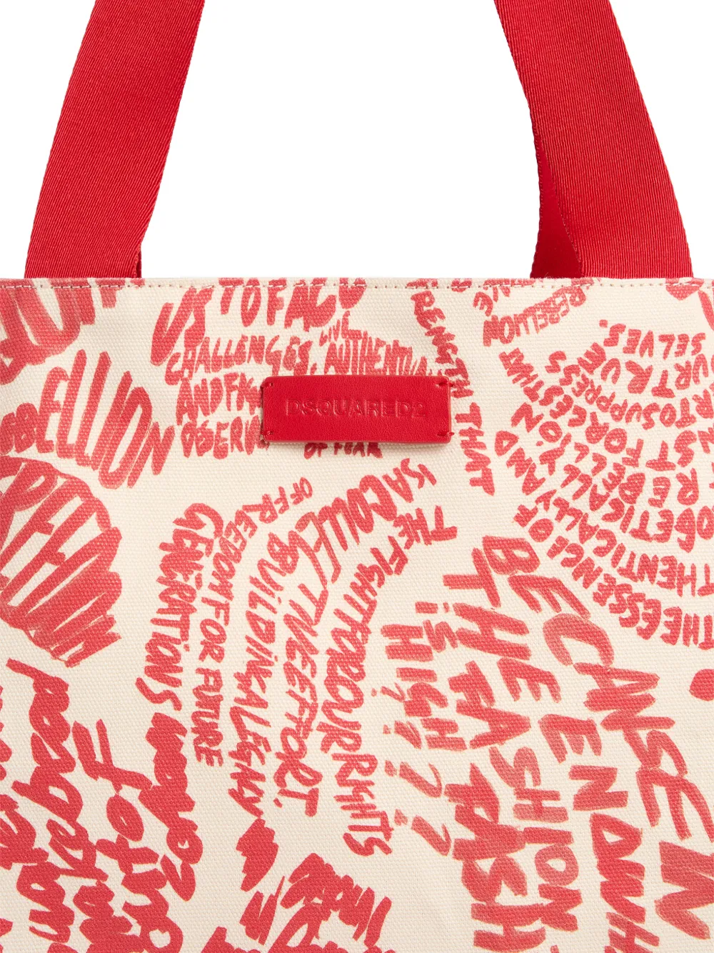 DSQUARED2 Rebel Hibiscus shopper Wit