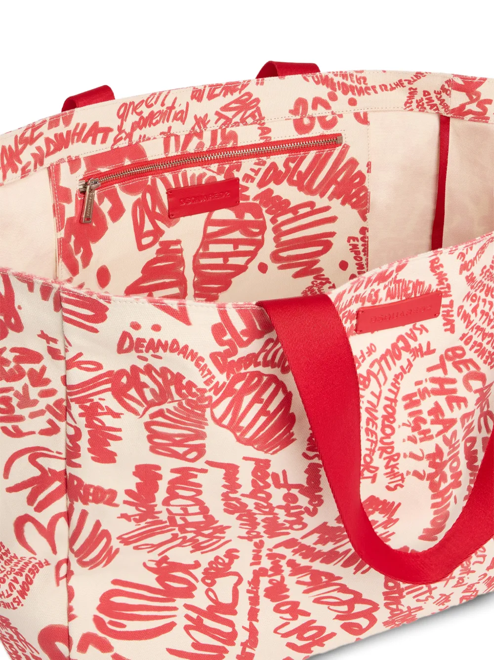 DSQUARED2 Rebel Hibiscus shopper Wit