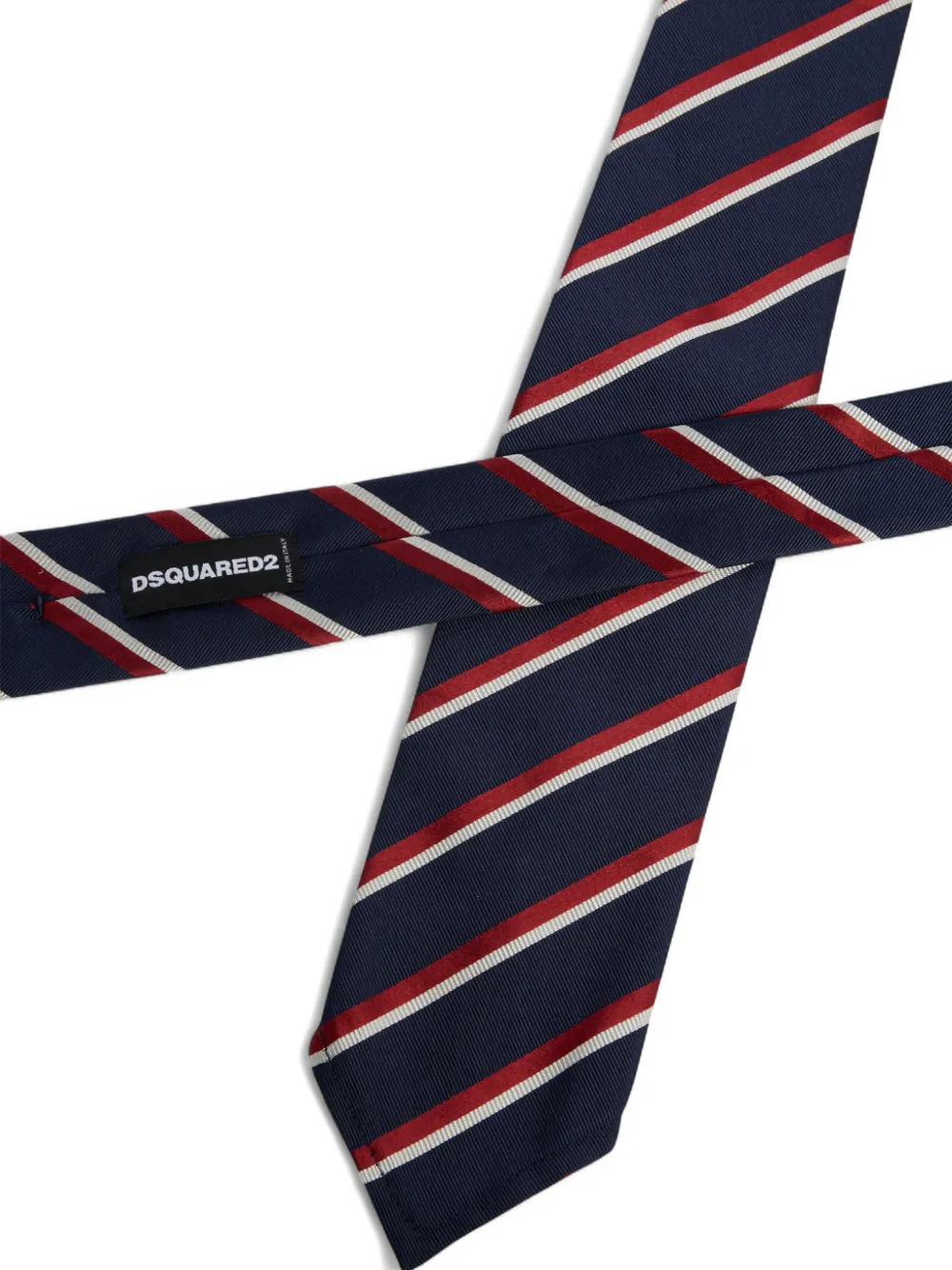 Dsquared2 Men Blue Tie With All-over Striped Motif In Silk Man In Blue