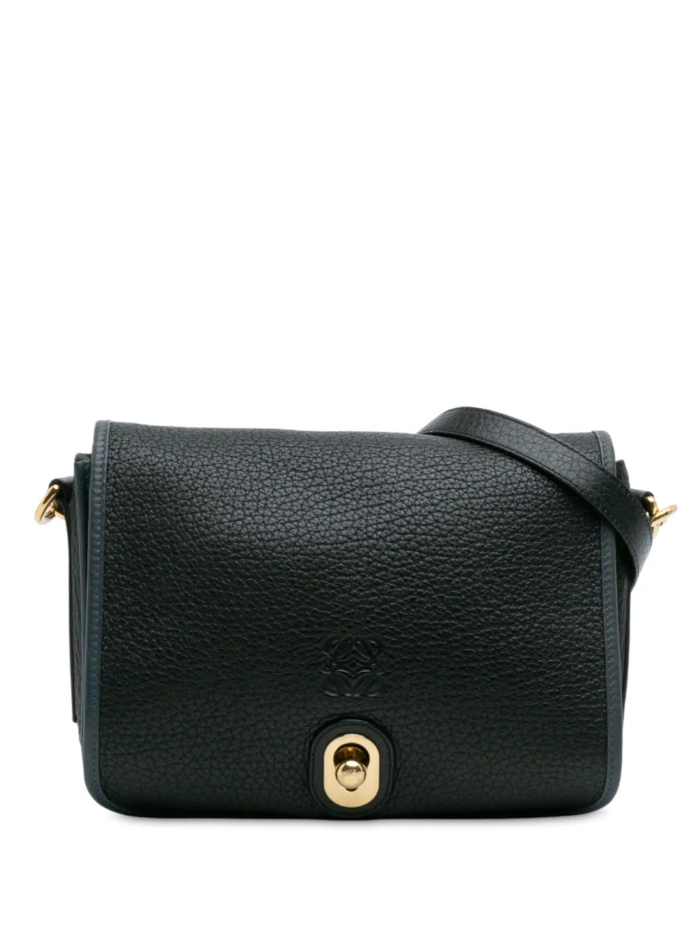 Loewe Pre-Owned 2010-2025 Pebbled Calfskin Anagram Ines Flap crossbody