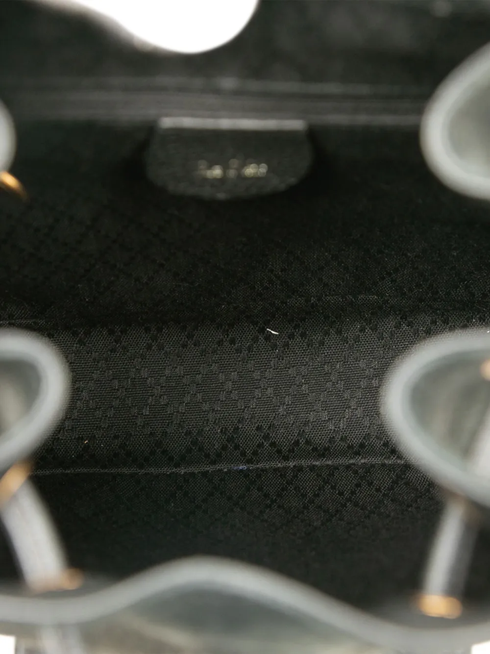 Pre-owned Gucci 20th Century Suede Bamboo Drawstring Backpack In Black