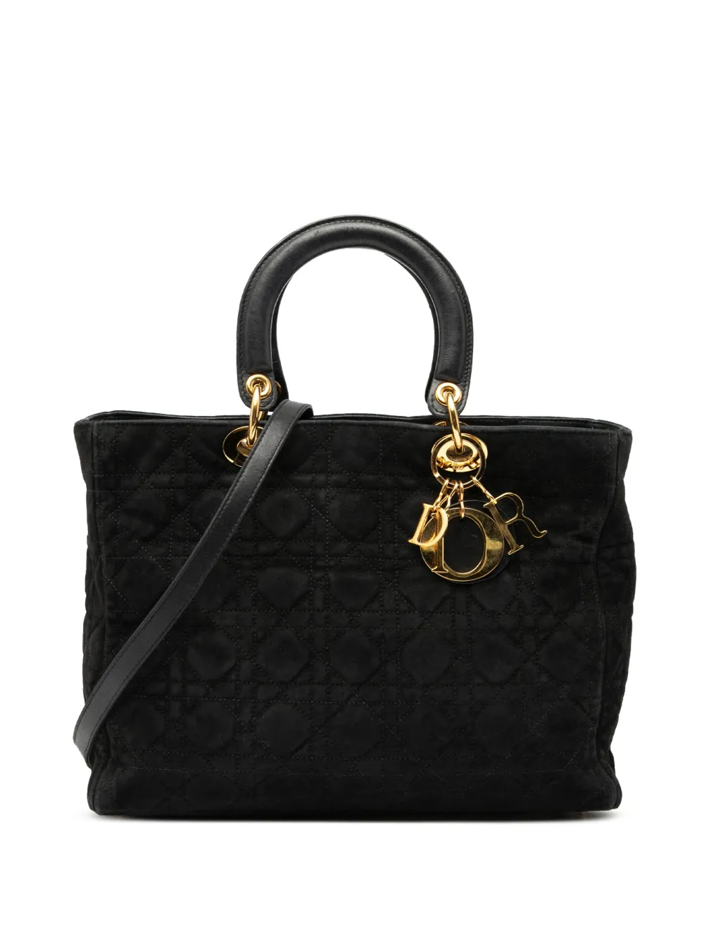 Christian Dior Pre-Owned 2000-2025 Large Suede Cannage Lady Dior