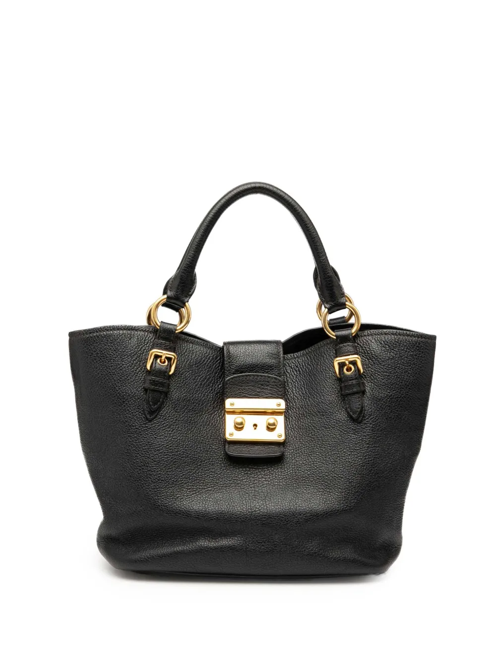 Miu Miu Pre-Owned 2010-2025 Goatskin Madras satchel | Black | Image 1