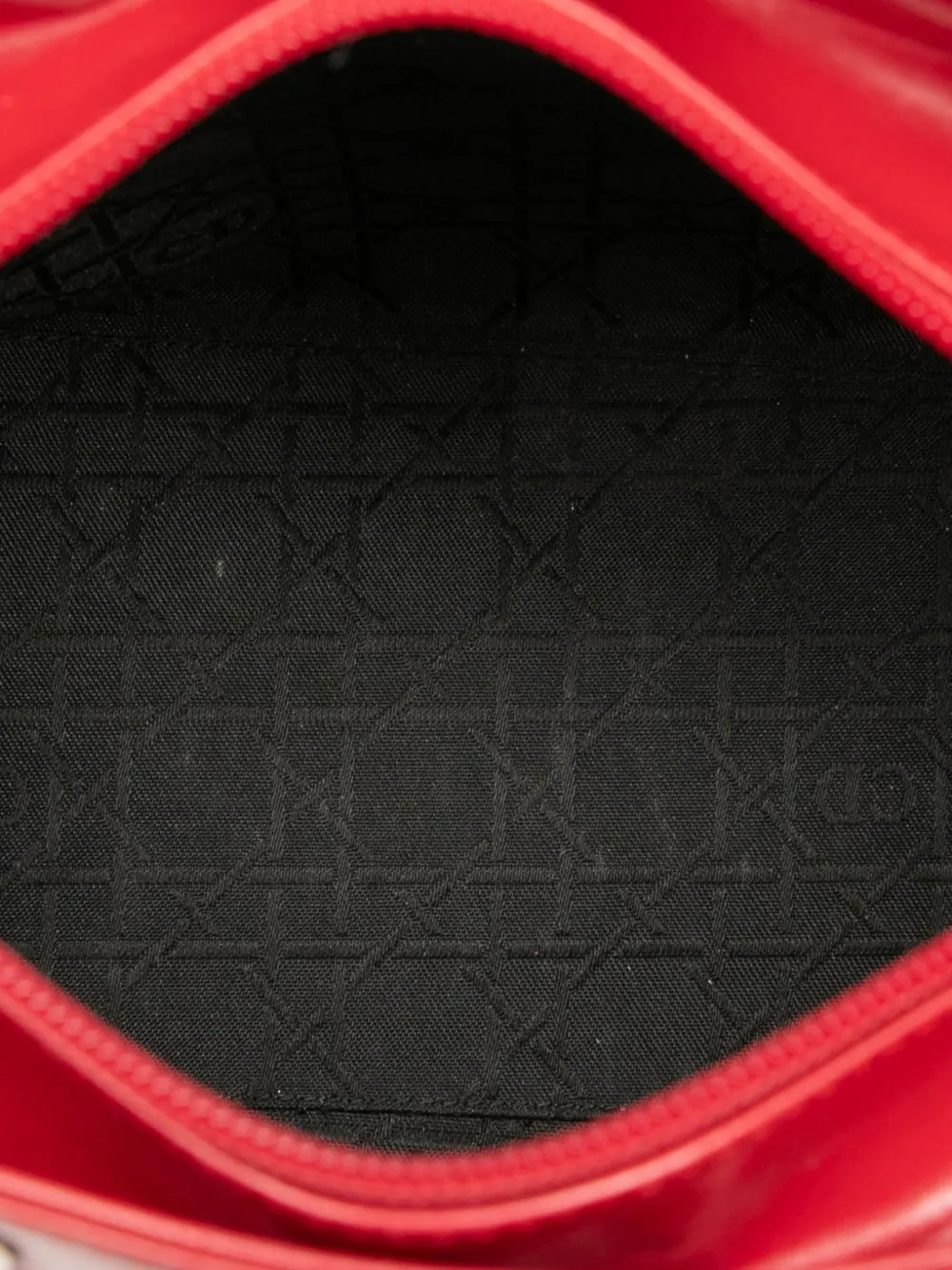 DIOR Pre-owned 2000-2025 Medium Patent Lady Satchel In Red