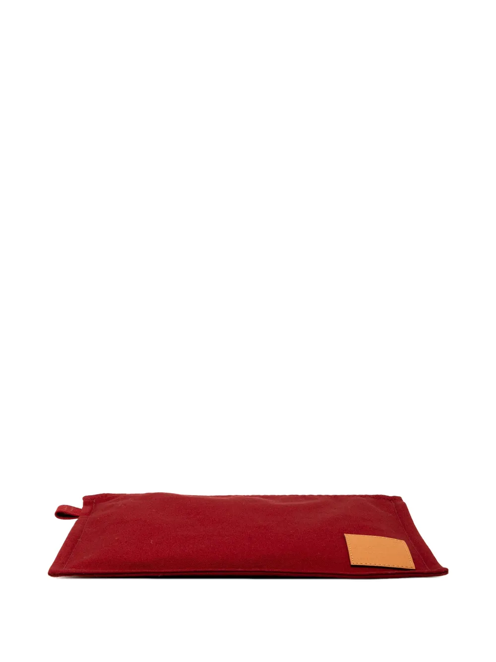 Pre-owned Hermes 2009 Toile Bora Bora Mm Pouch In Red