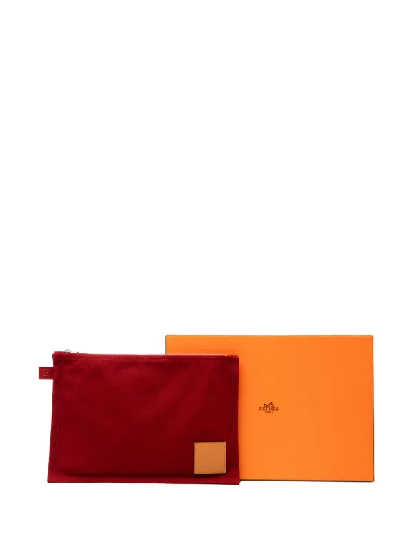 Hermès Pre-Owned 2009 Toile Bora Bora MM Pouch | Red | FARFETCH