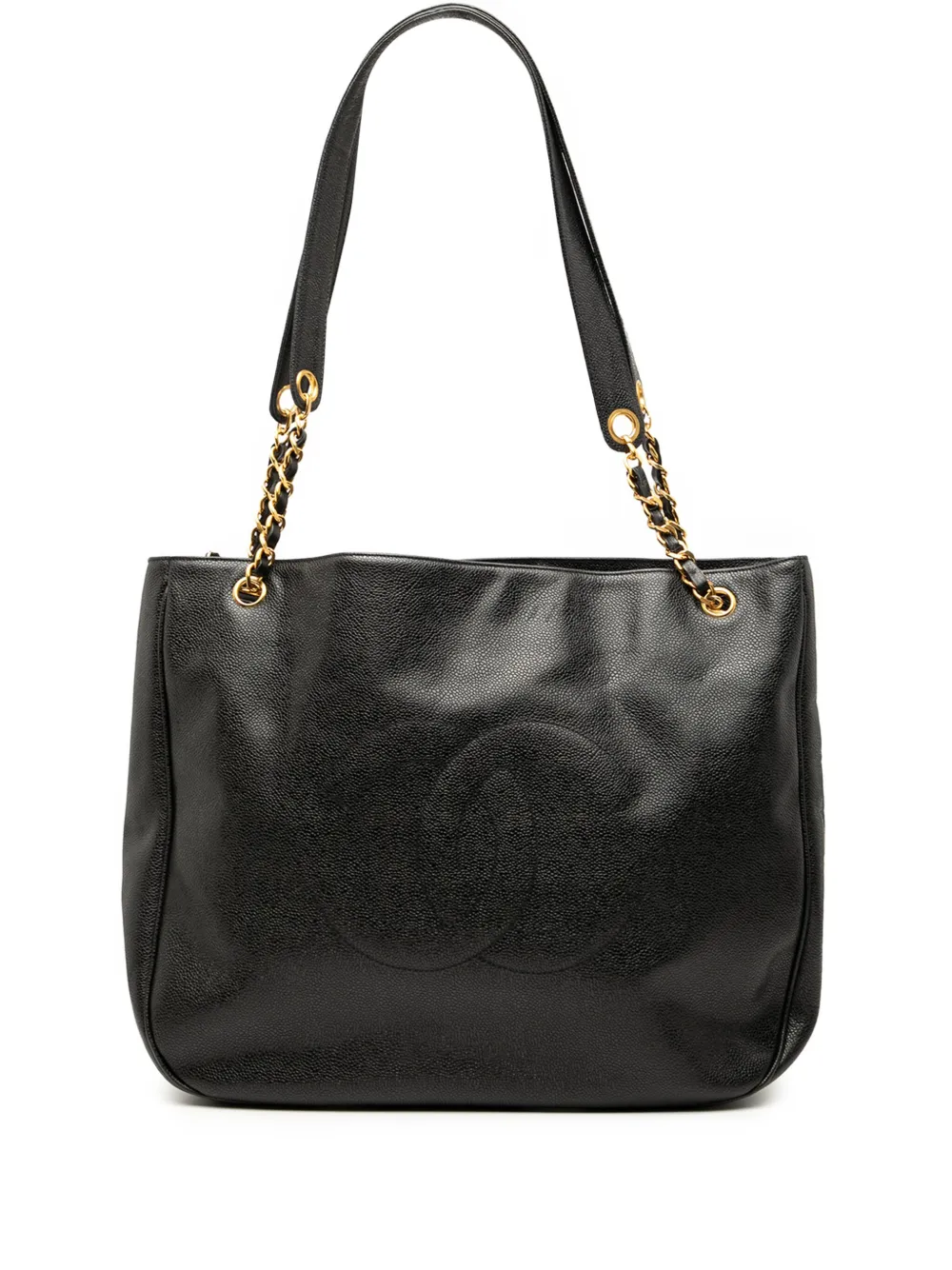CHANEL Pre-Owned 1994-1996 CC Caviar Chain tote bag - ブラック