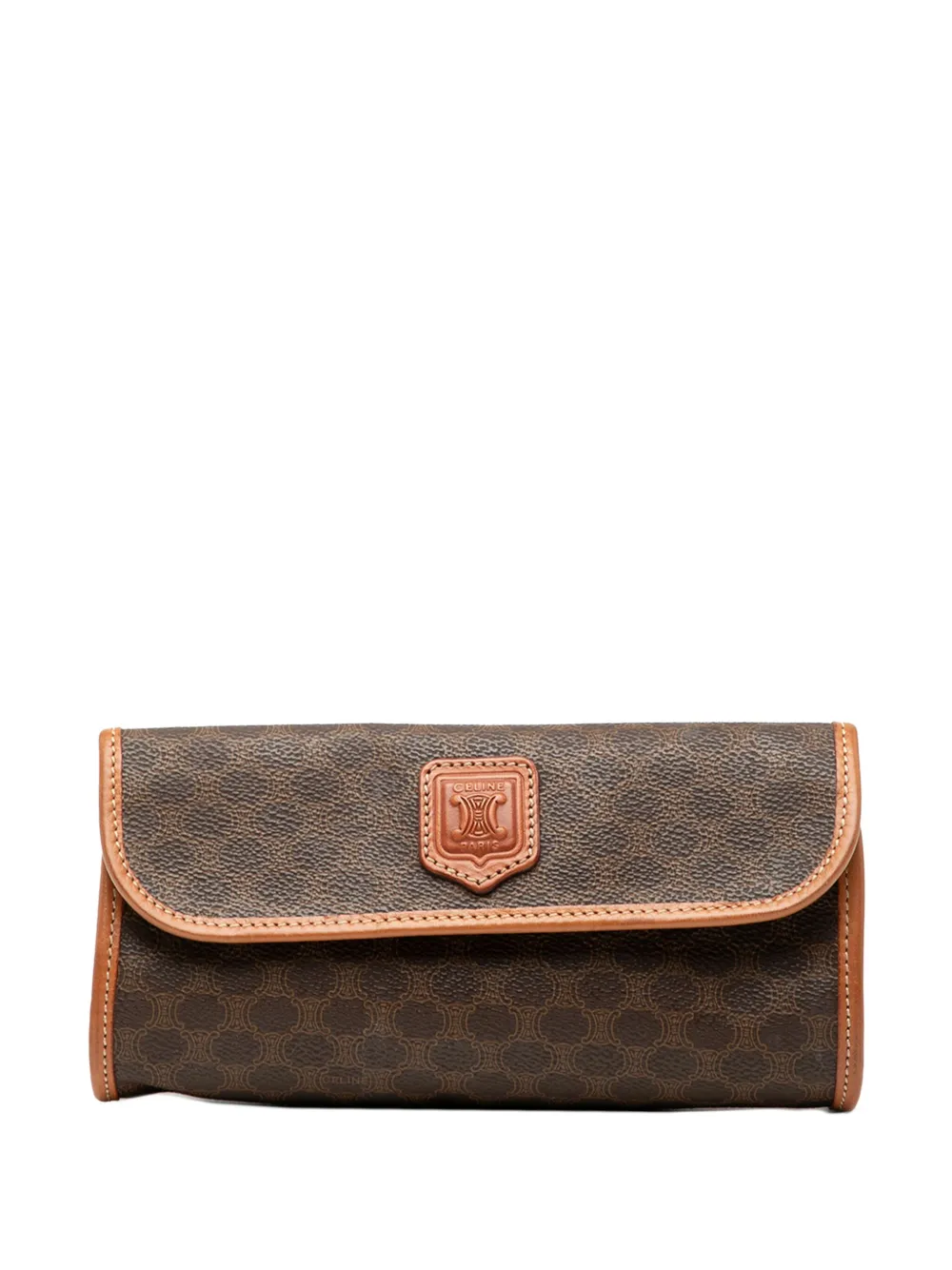 Celine Pre-Owned 1996 Macadam Coated Canvas clutch bag | Brown | Image 1