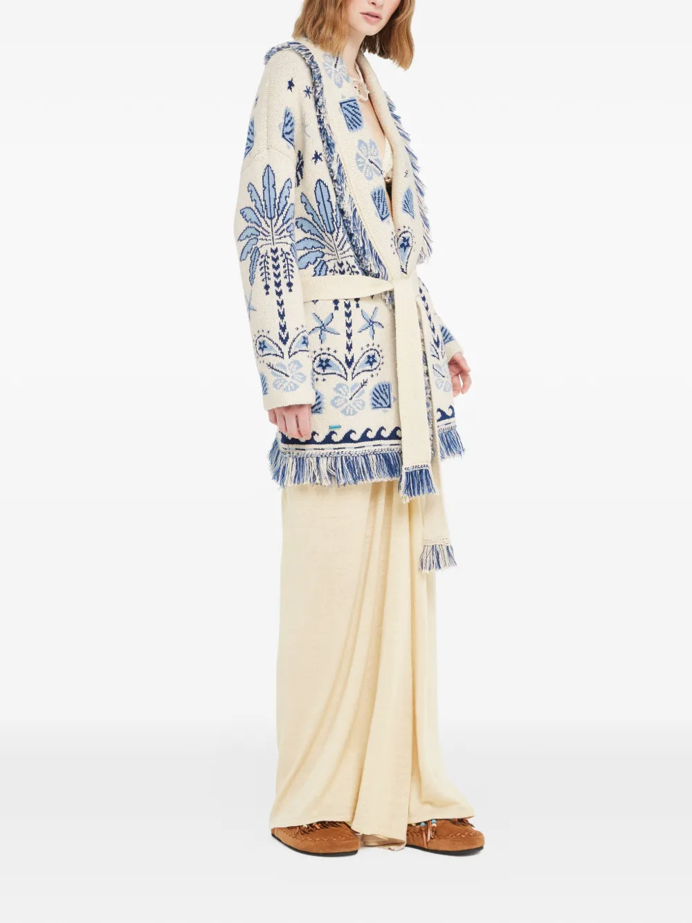 Alanui Echoes Of The Island Belted Cardi-coat In Neutral