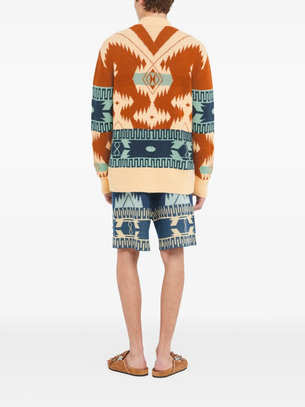  Alanui Patterned Button Cardigan - Orange 