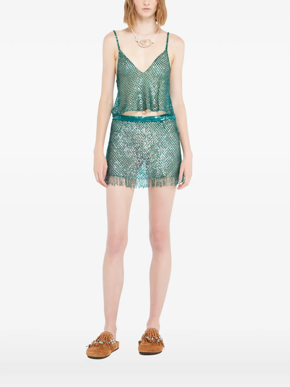 Alanui Nothing but Light tanktop met V-hals Groen