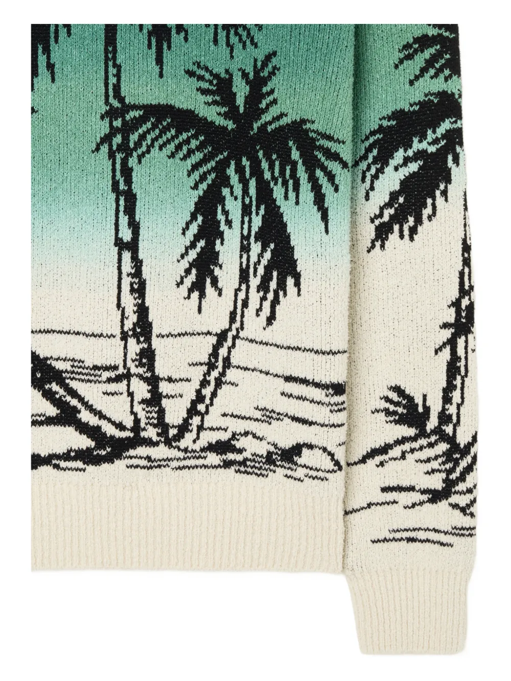 Alanui Wave Bloom Palm-tree Sweater In Multi
