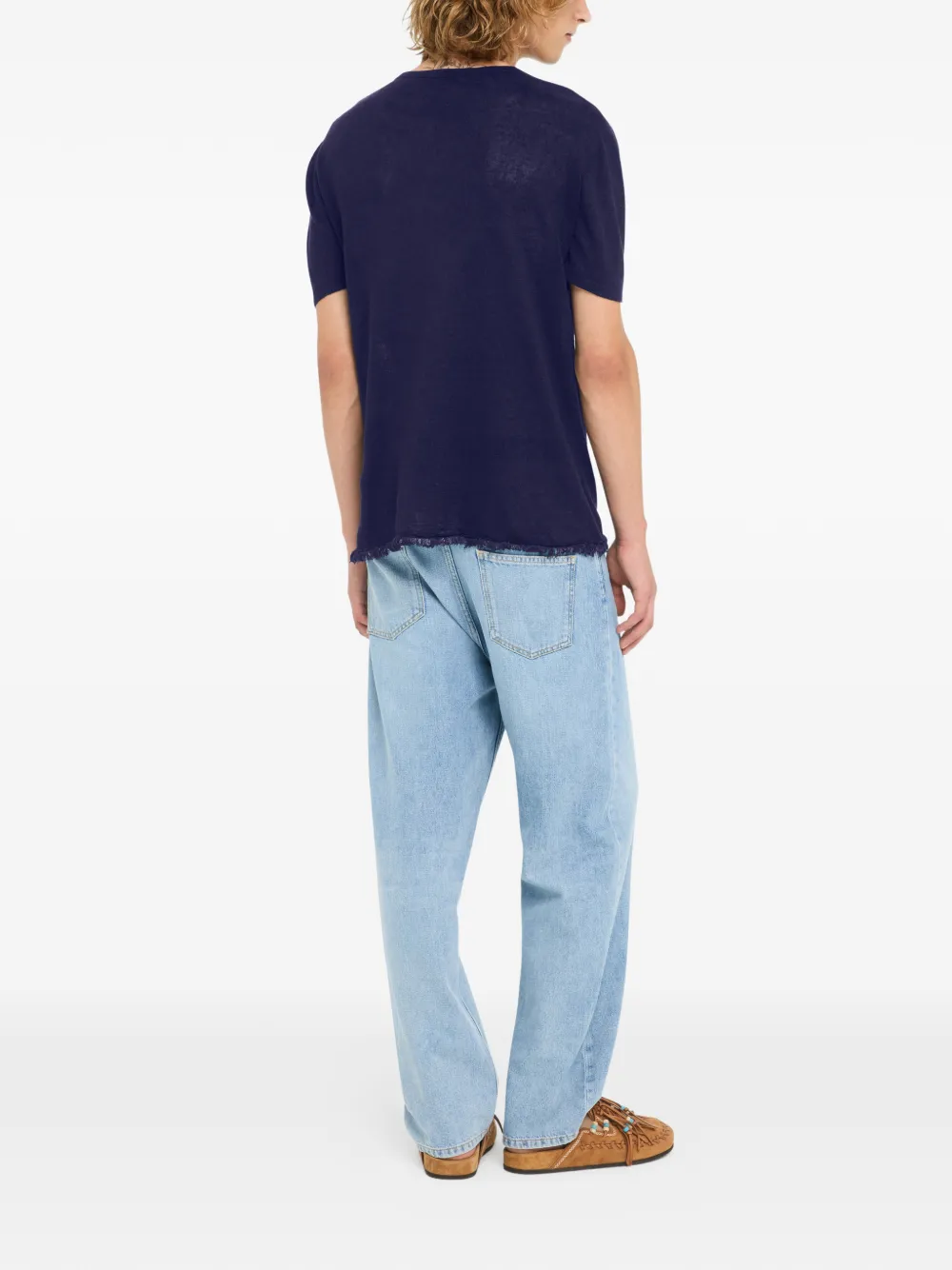 Alanui Linen T-shirt In Blue