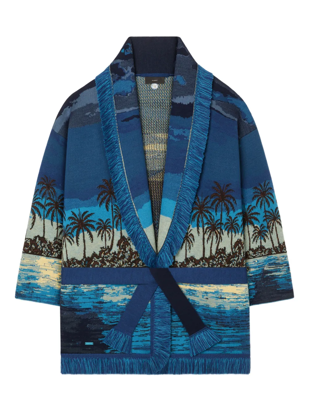Alanui Cardigan lungo Lost in The Blue con cintura