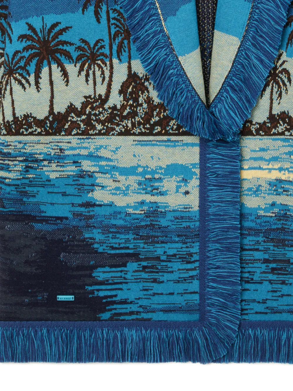 Alanui Lost in The Blue vestjas met ceintuur en franje Blauw