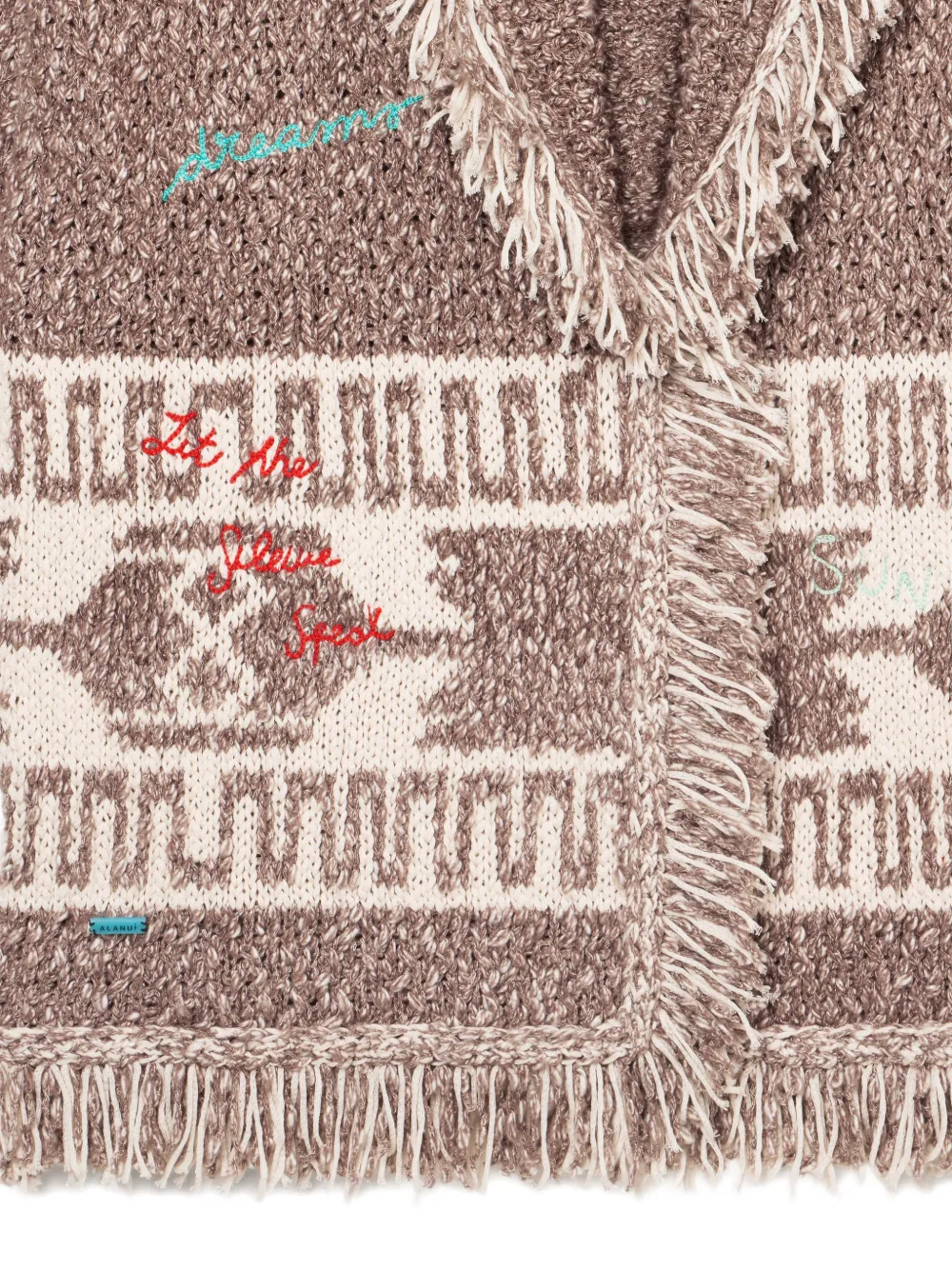 Alanui Written By The Ocean vestjas met franje en patroon Bruin