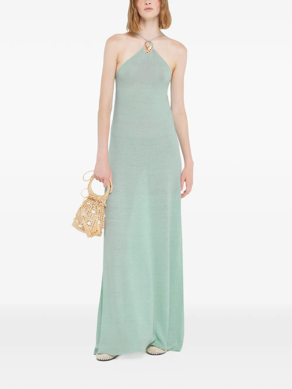 Alanui Maxi-jurk met halternek - Groen