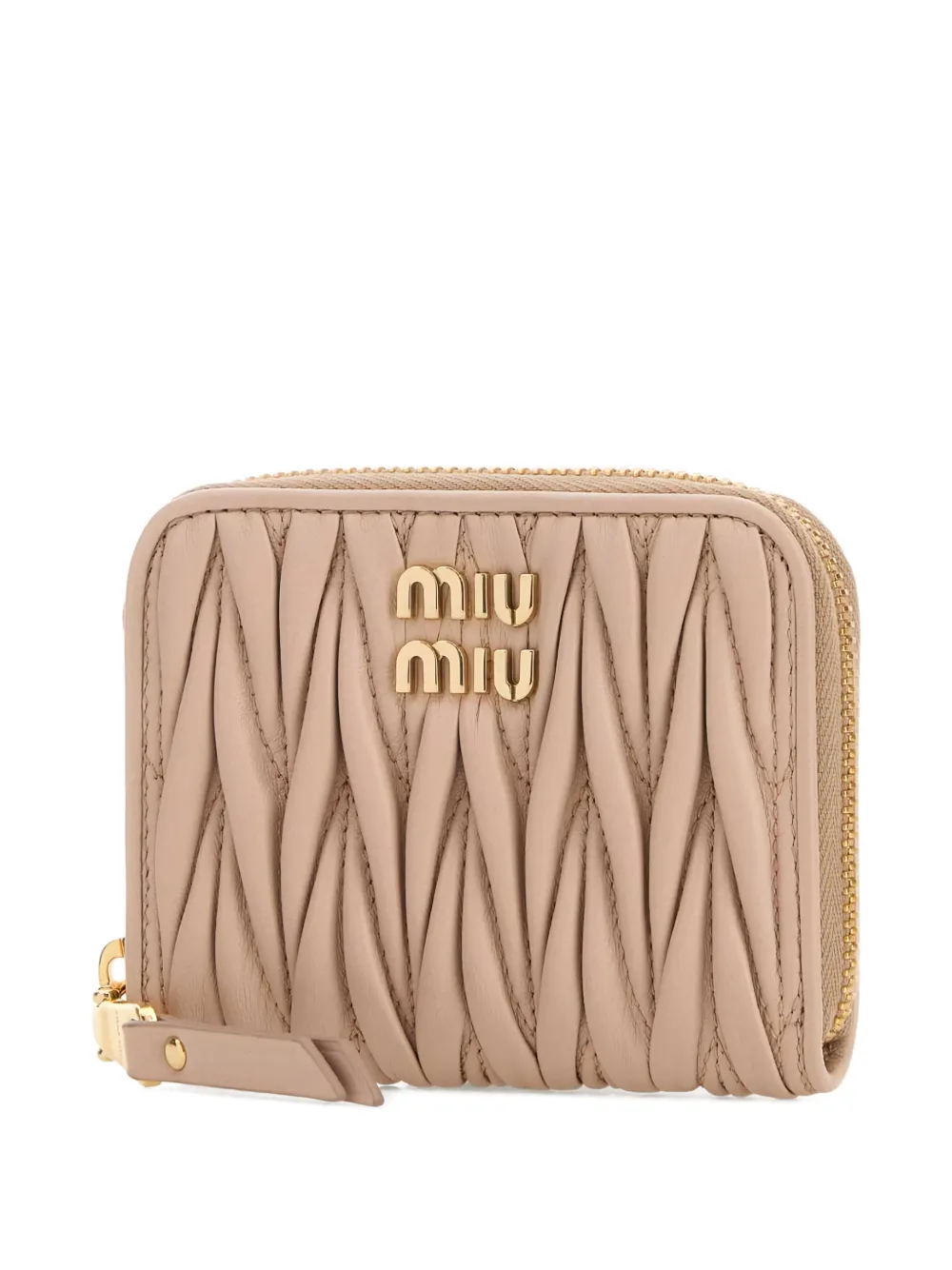  Miu Miu Logo-lettering Leather Wallet - Pink 