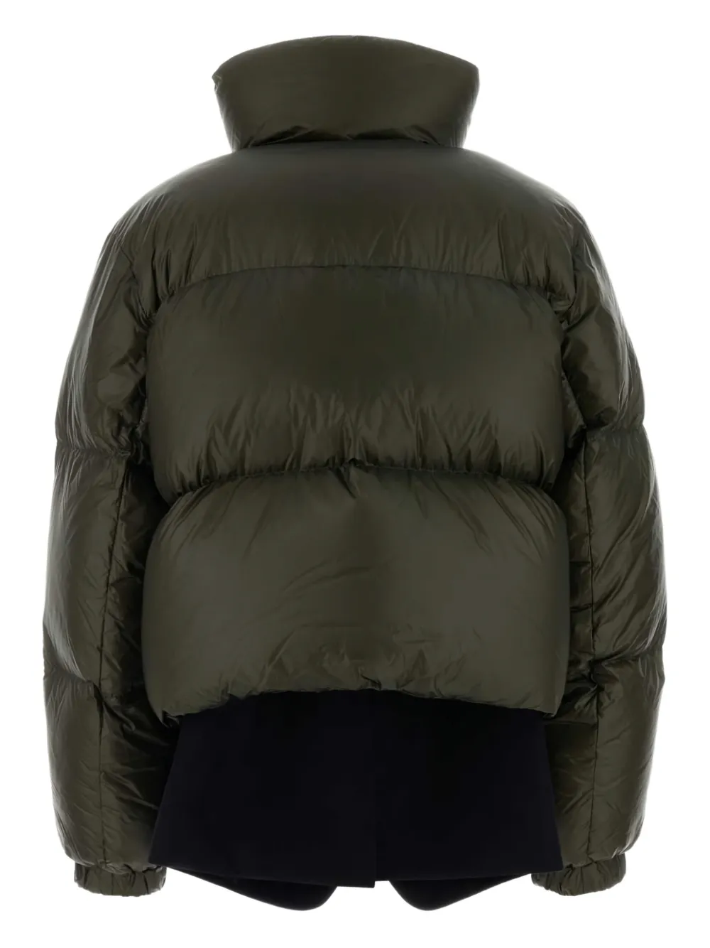 Sacai Nylon Down Jacket In Green