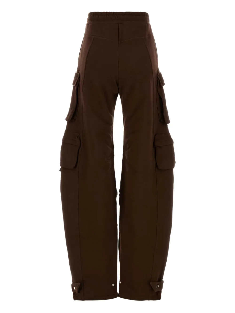 Attico Cotton Cargo Track Pants In Brown