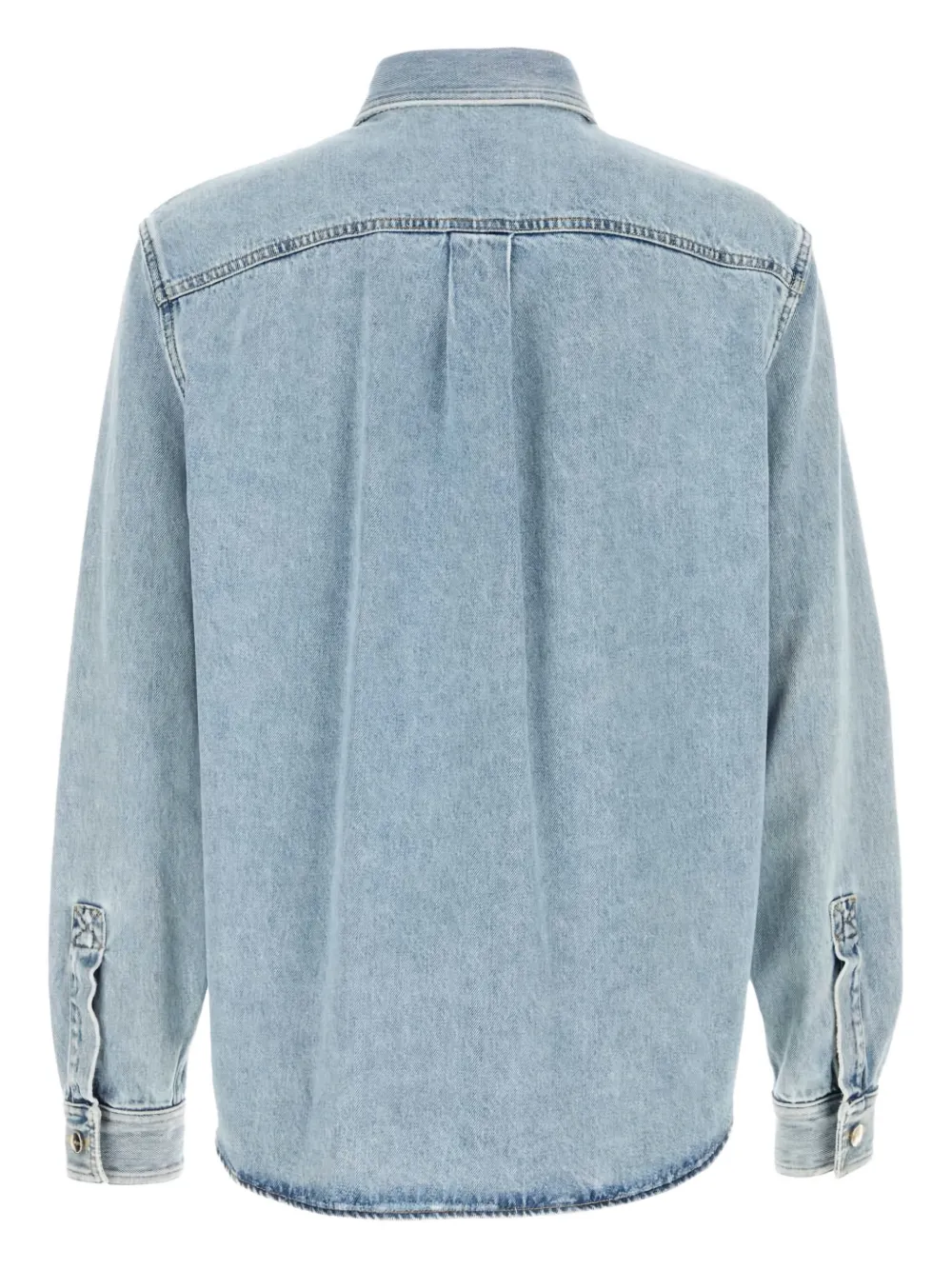 Gucci chest-pocket monogram-detail denim shirt - Blauw