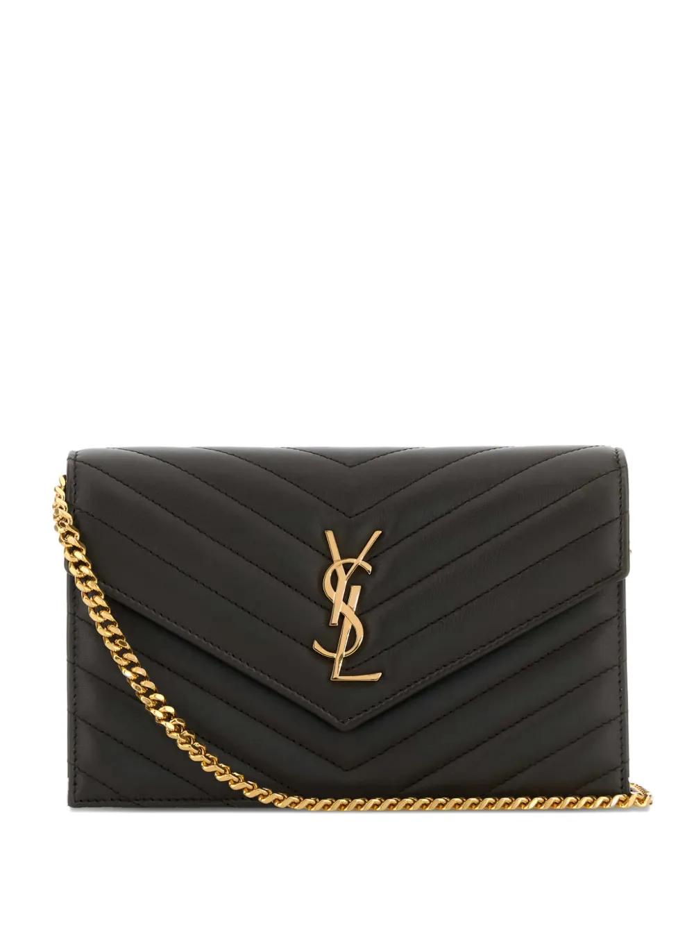 Saint Laurent Envelope Cassandre Quilted Mini Bag In Brown