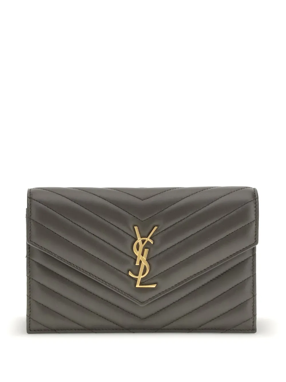 Saint Laurent envelope Cassandre quilted mini bag - Braun