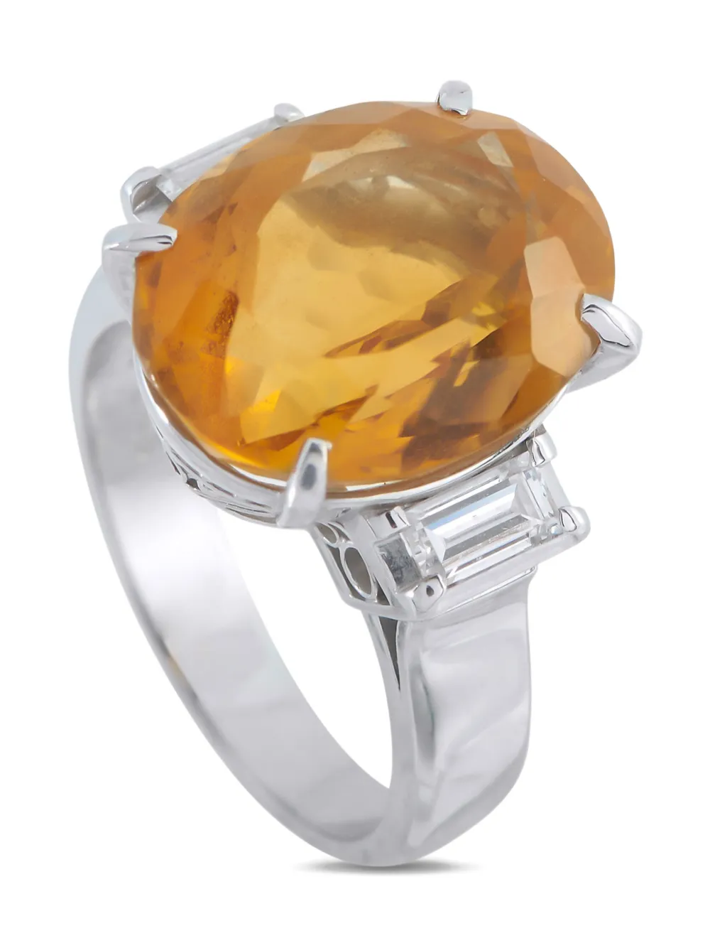LB Exclusive platinum diamond and citrine ring - シルバートーン LB Exclusive platinum diamond and citrine ring - シルバートーン