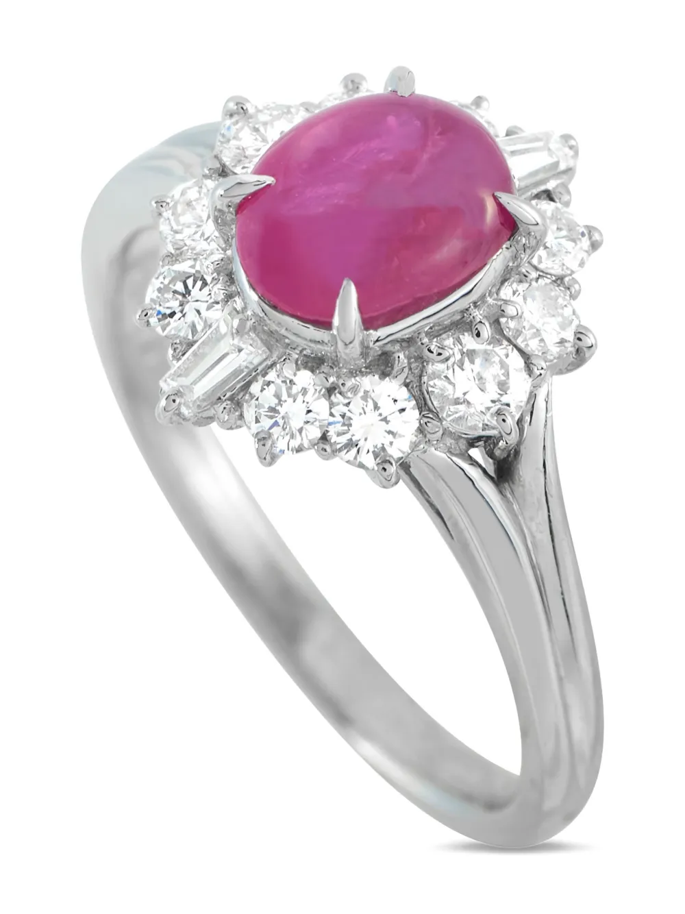 LB Exclusive platinum diamond and ruby ring - シルバートーン LB Exclusive platinum diamond and ruby ring - シルバートーン