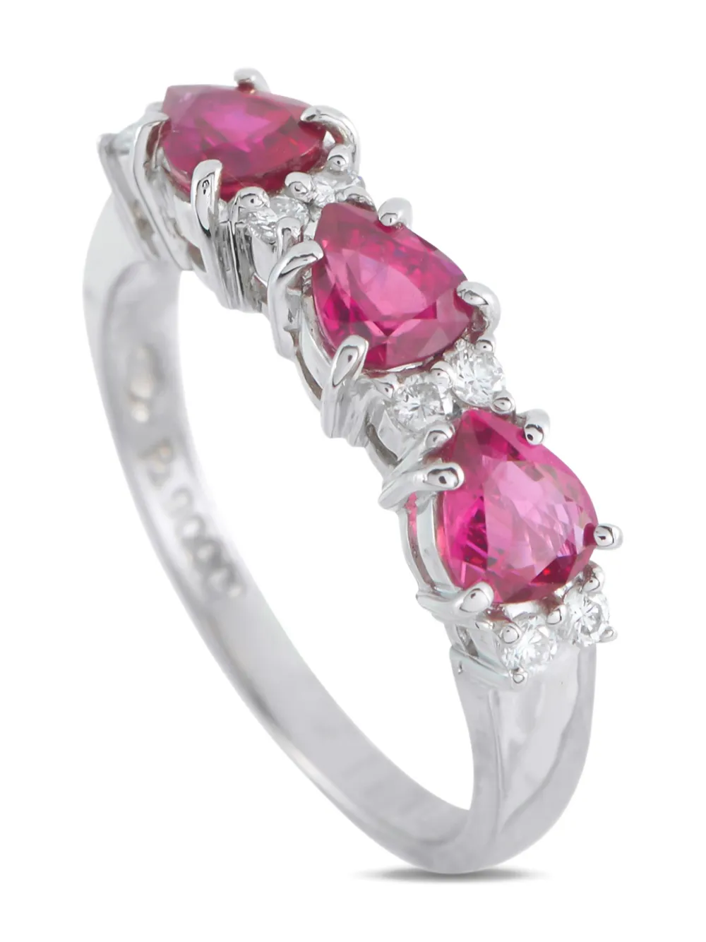 LB Exclusive platinum diamond and ruby ring - シルバートーン LB Exclusive platinum diamond and ruby ring - シルバートーン