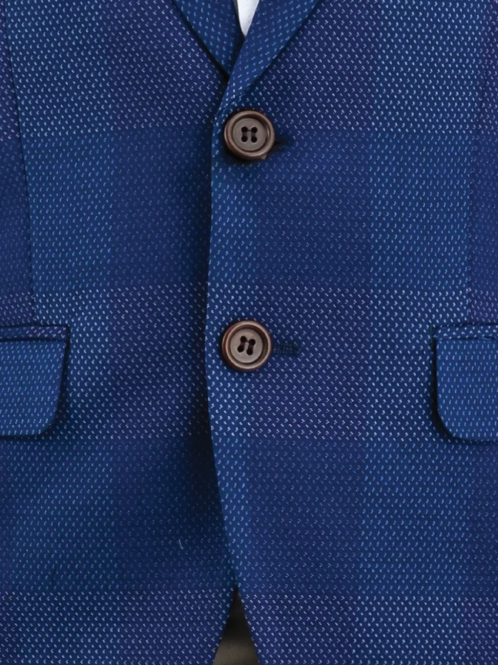 Moustache Vierdelig pak met enkele rij knopen Blauw