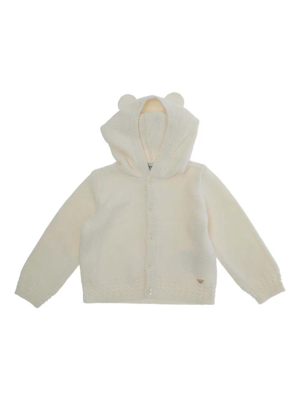 Emporio Armani Kids ear-detail logo cardigan - Toni neutri