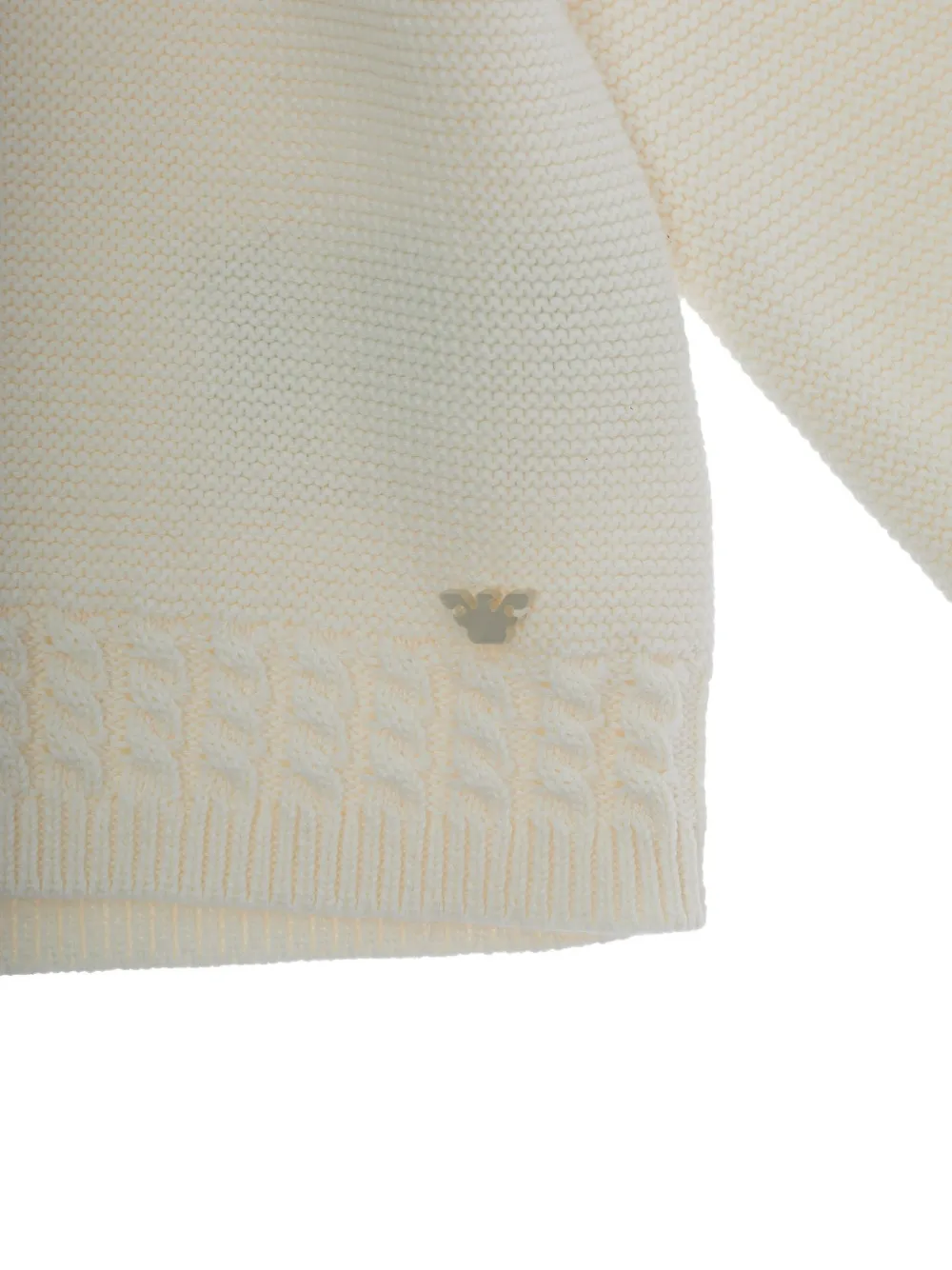 Emporio Armani Kids Vest met oordetail en logo Beige