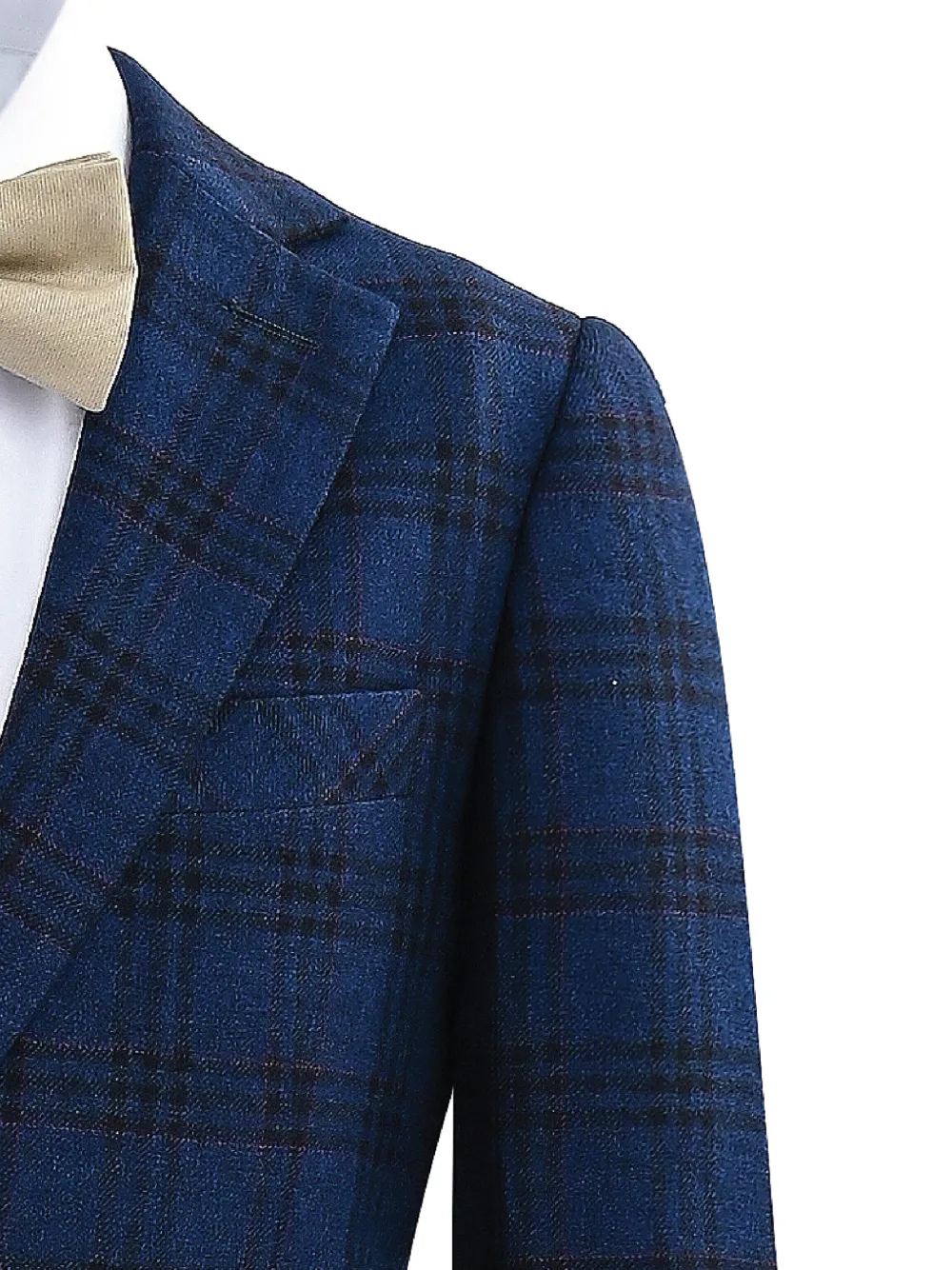  Moustache Plaid Suit - Blue 