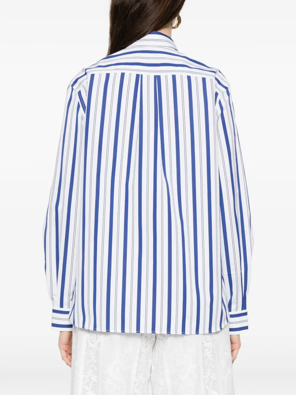 Striped Button-Fastening Shirt