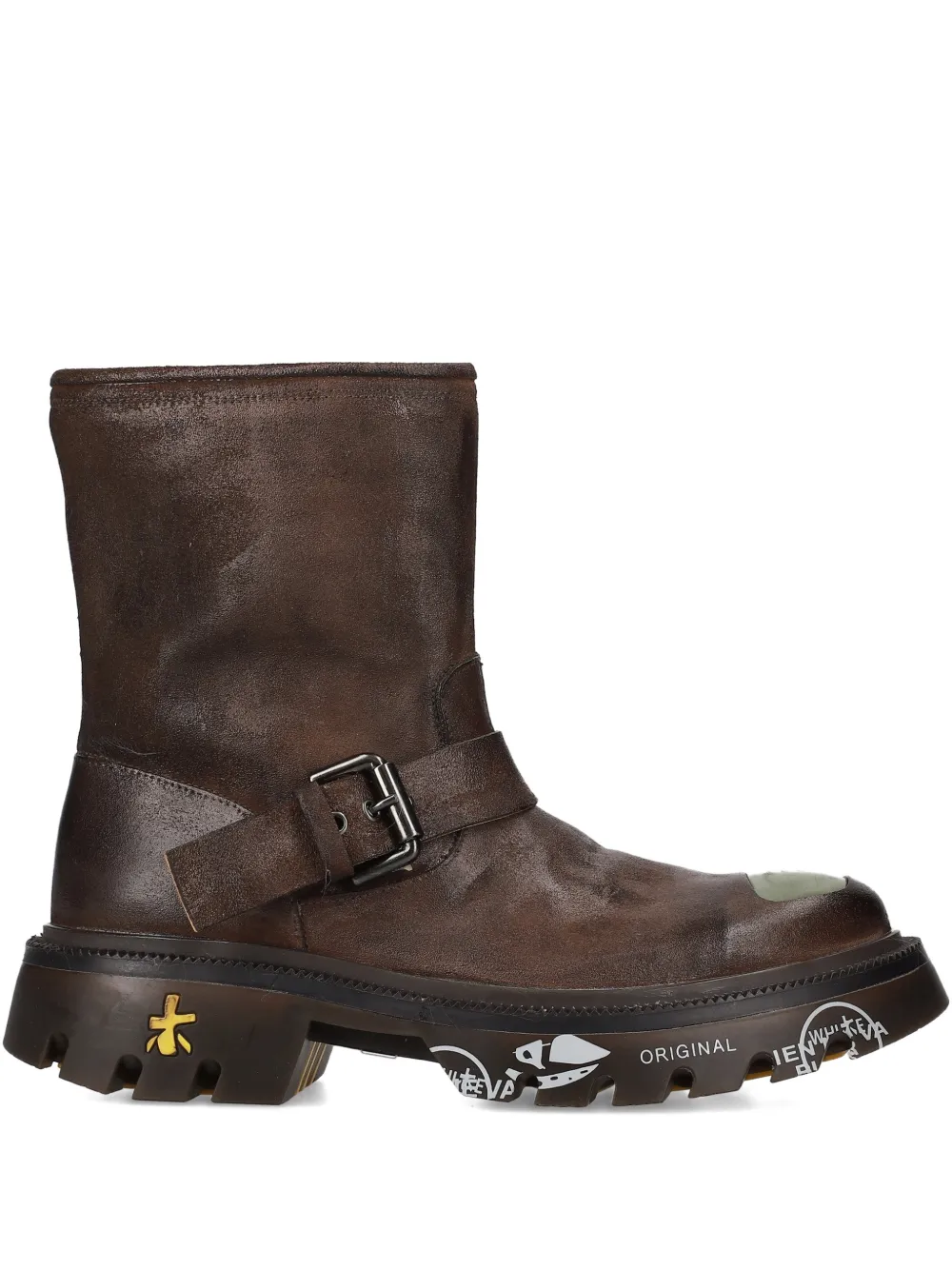 Premiata Camden 465 Buckle Boots In Brown