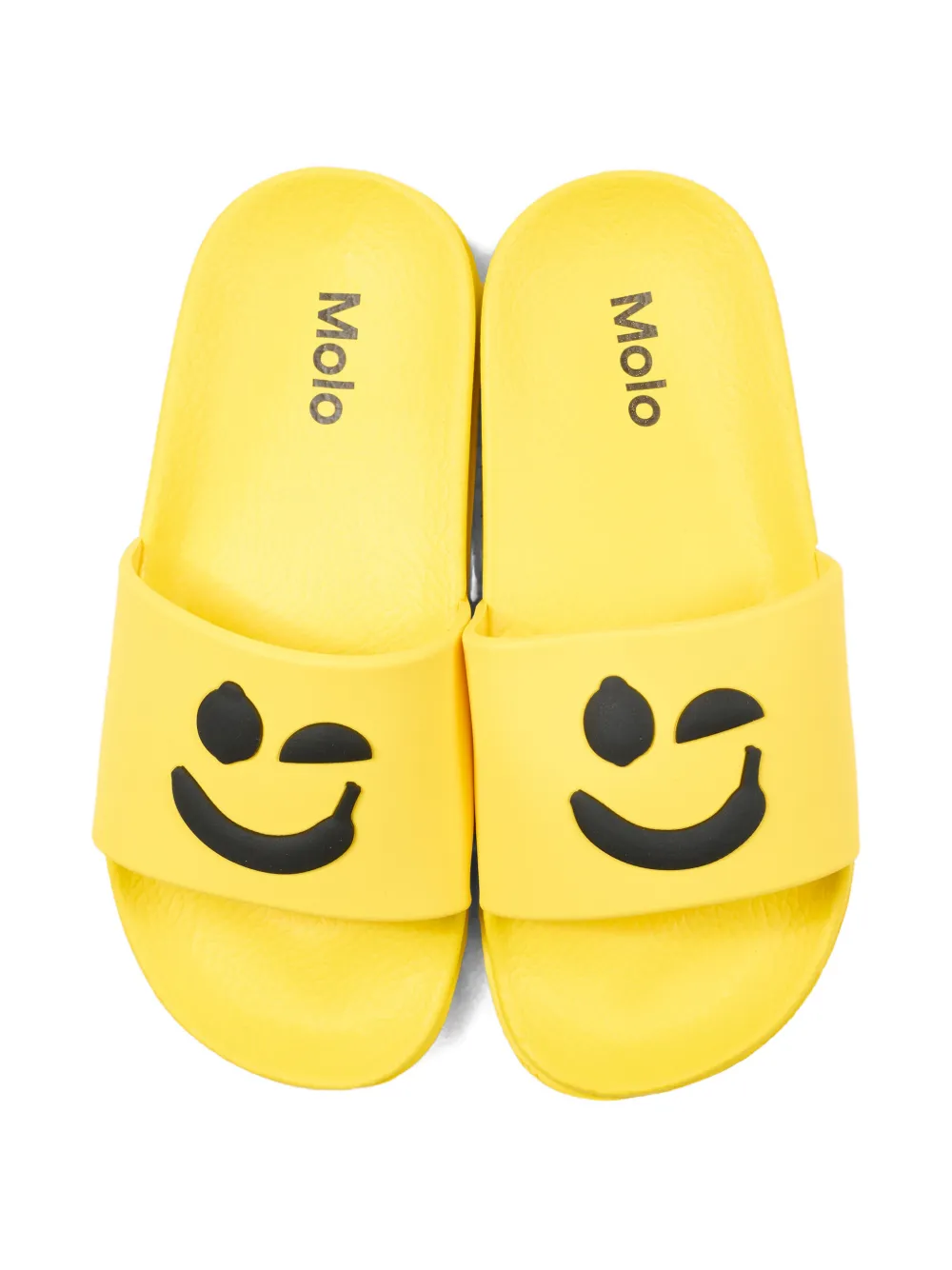 Molo Zhappy slippers met smiley-patroon Geel