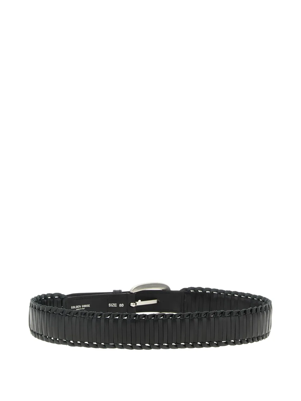 Golden Goose Houston braided leather belt - Zwart