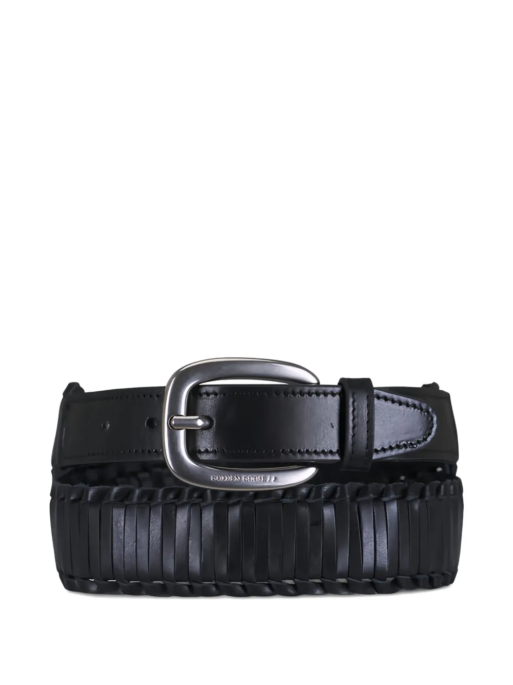 Golden Goose Houston braided leather belt - Nero