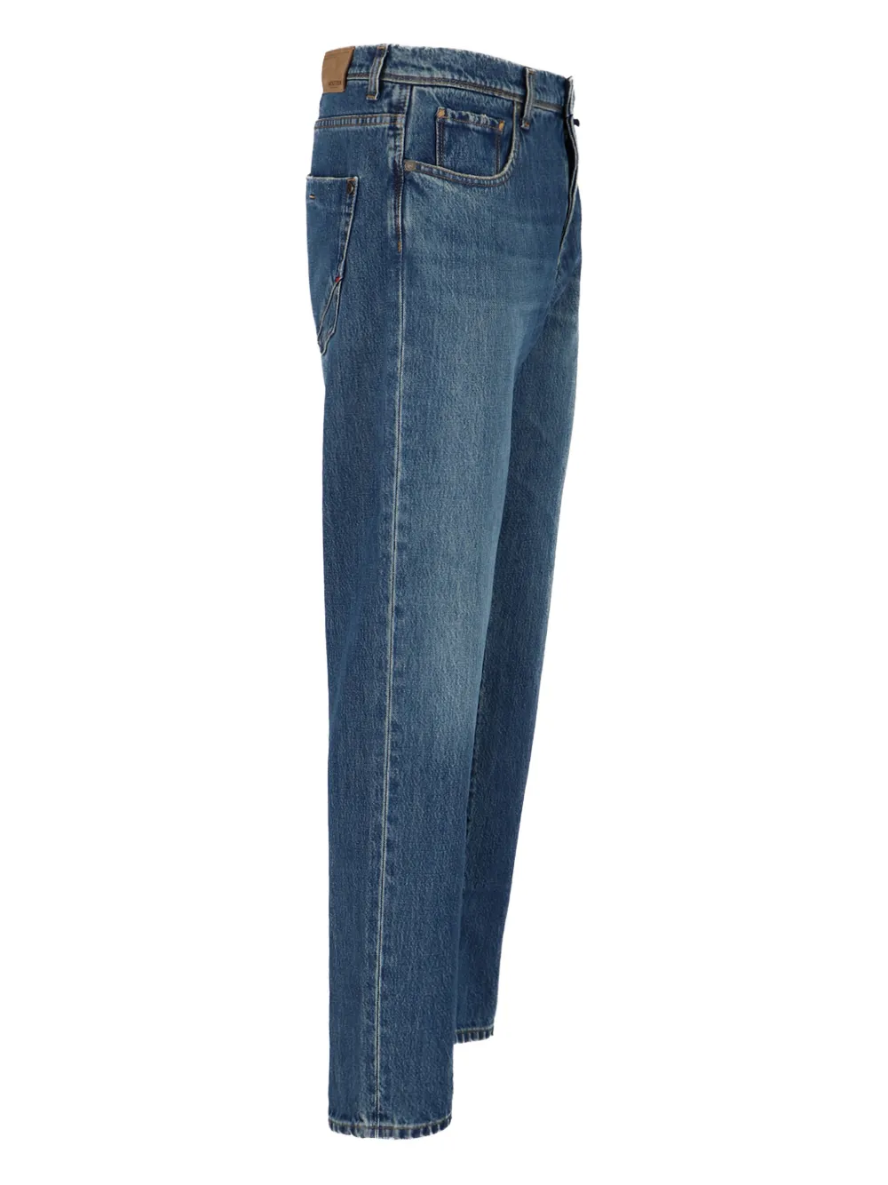Incotex Broek met riemlussen Blauw