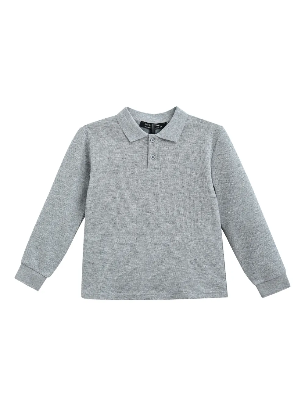 Moustache Kids' Long-sleeve Polo Shirt In Gray