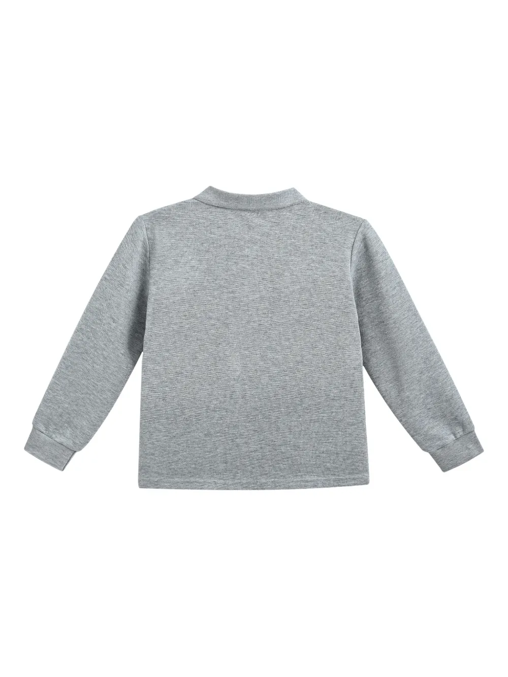 Moustache Long-sleeve Polo Shirt In Gray