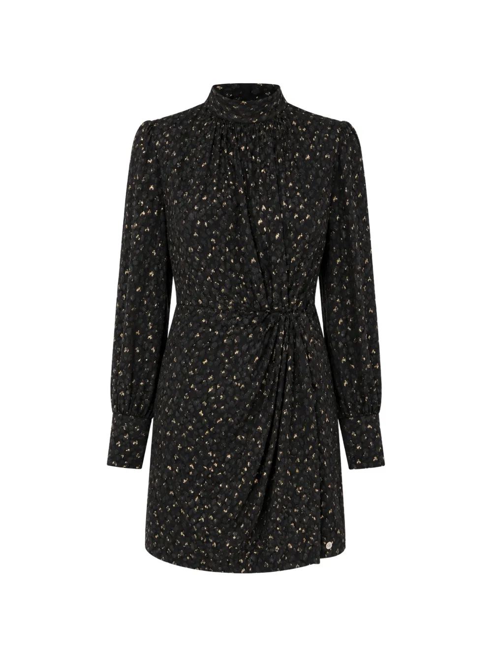 SIMKHAI Mini-jurk met gedraaide taille en jacquard-effect Zwart