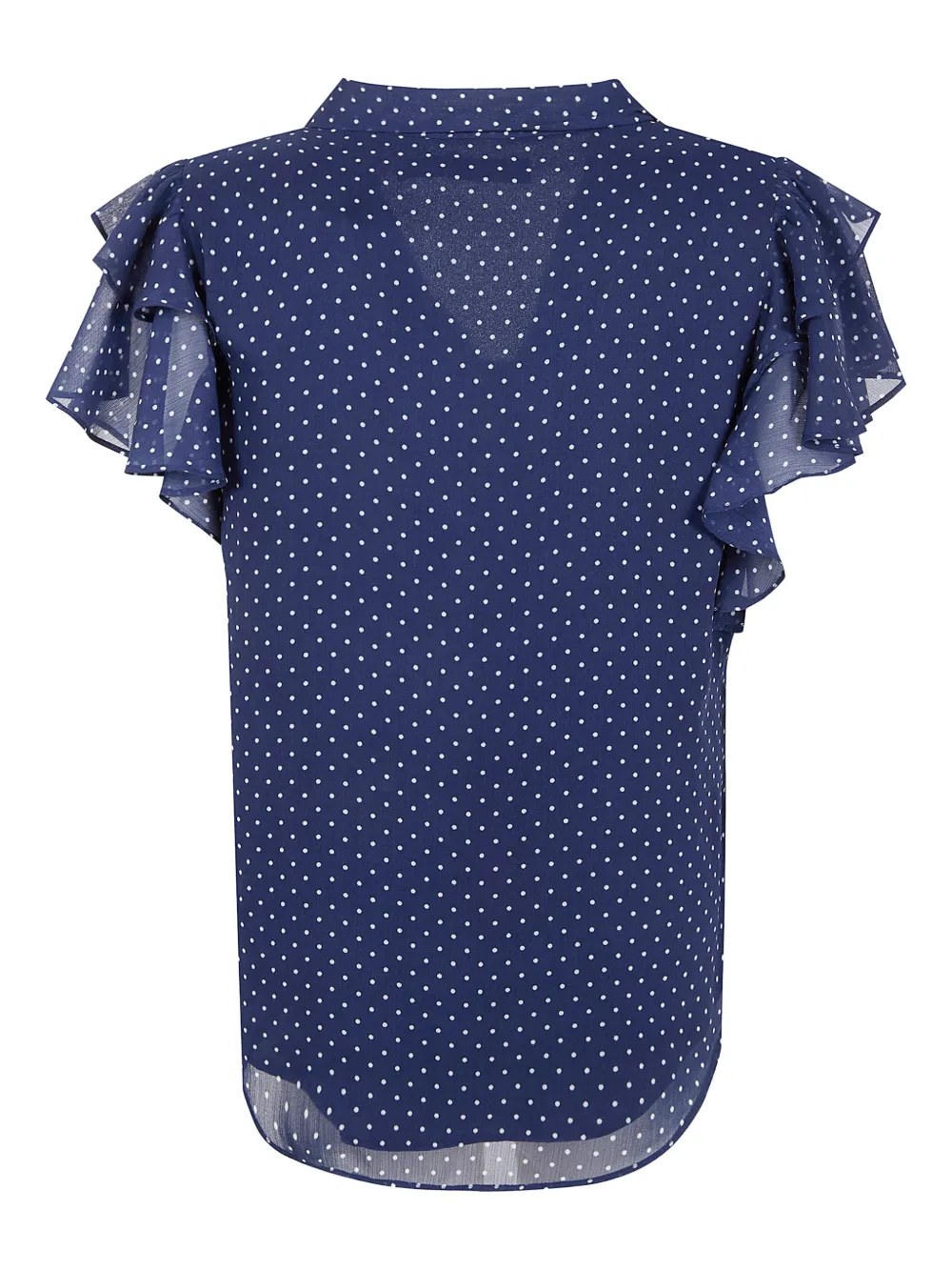 Lauren Ralph Lauren Georgette polka dot ruffled blouse - Blauw