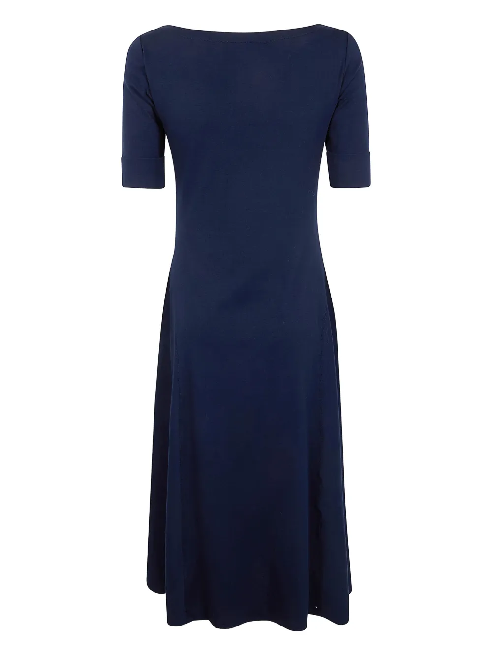 Ralph Lauren Boat-neck Midi Dress In Blue